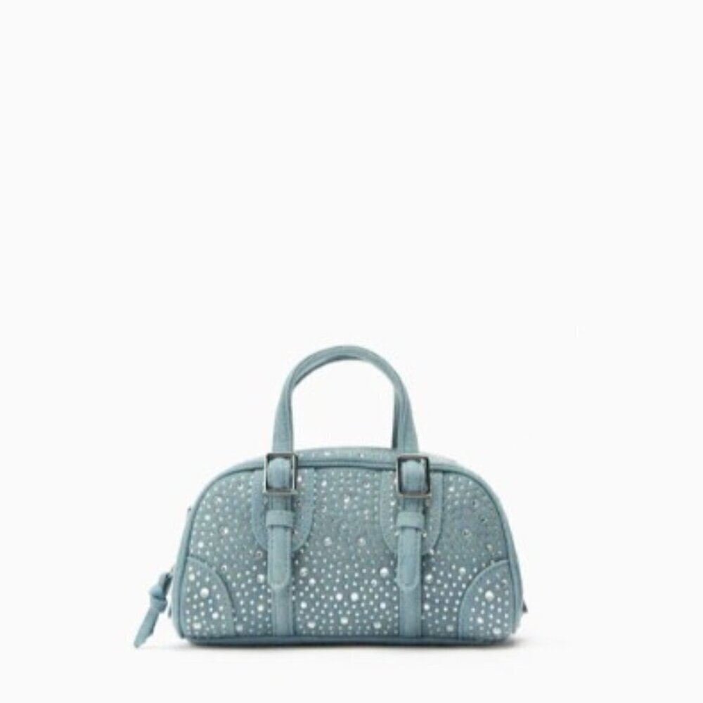 Zara Jean Material Bedazzled Crossbody Bag SIZE M 6073/110/017